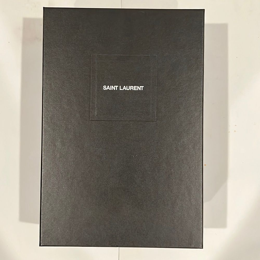 Brand new Saint Laurent LA 16' Monogram denim Heeled Mules with box - Picture 2 of 8